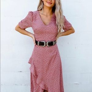 Macy Mauve Polka Dot Dress
